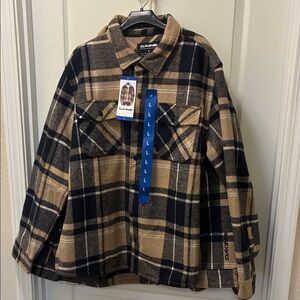 Dakine Men's Plaid Jacket - Black and Tan